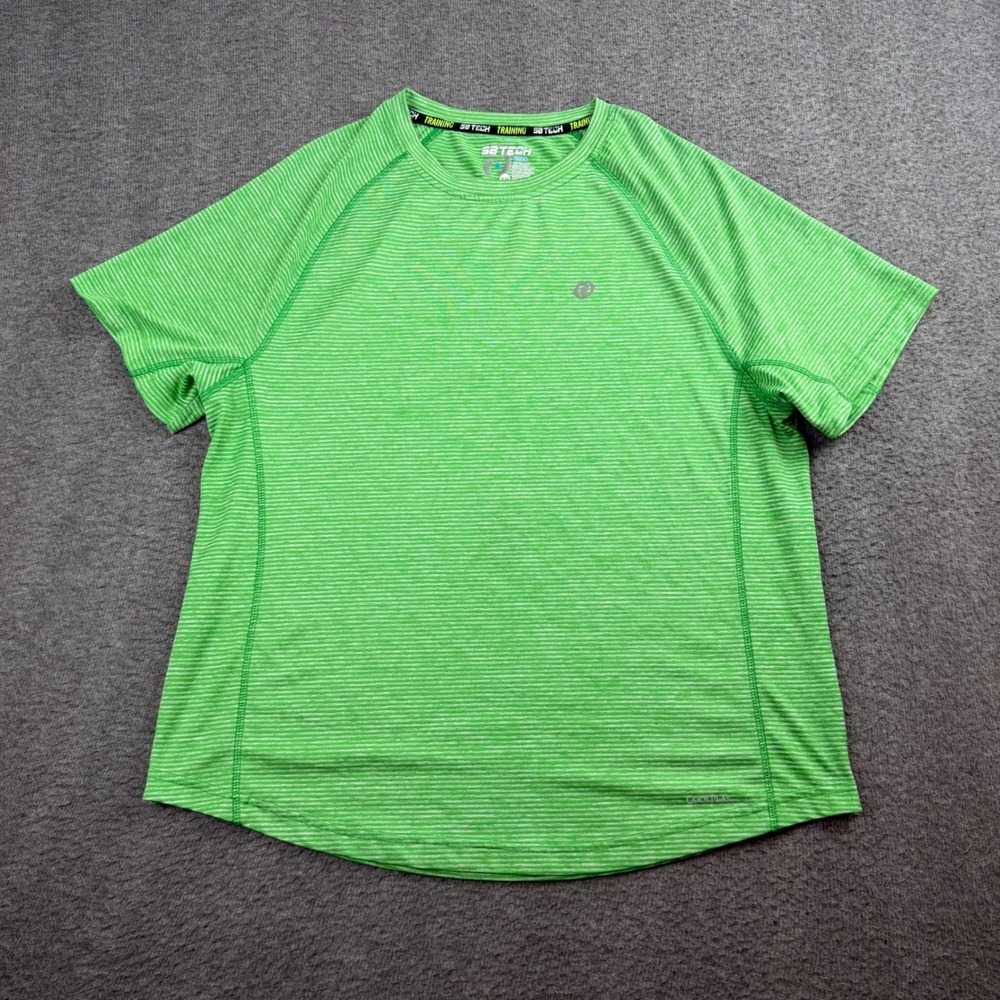 SB Tech Training Shirt Mens XL Green CoolPlay Short Sleeve Space Dye Performance